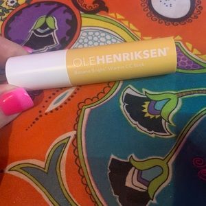 Olehenriksen banana bright vitamin cc stick  swatched on hand 2x